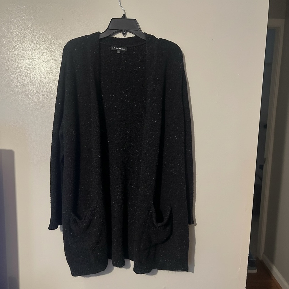 Cozy Black Open-Front Cardigan